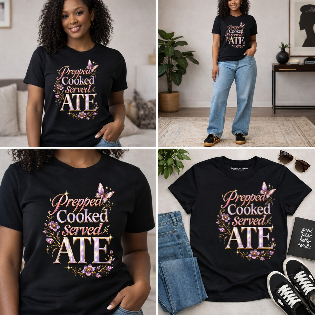 Prepped Cooked Served ATE Tee – Bold Statement Shirt | Black Culture Graphic Tee | Streetwear Expression