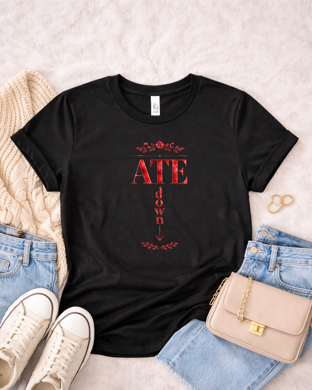ATE Down Tee – Bold Statement Shirt | Black Culture Graphic Tee | Streetwear Expression