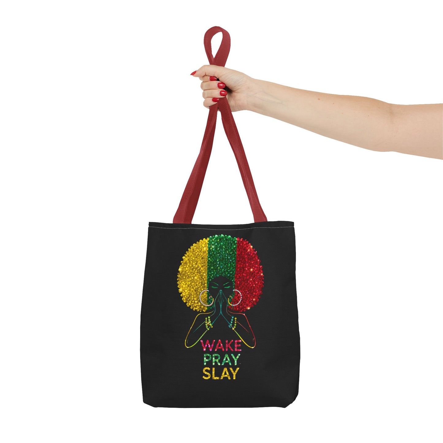 Wake Pray Slay Tote Bag | Inspirational Black Girl Tote | Motivational Tote Bag | Spiritual Everyday Carryall