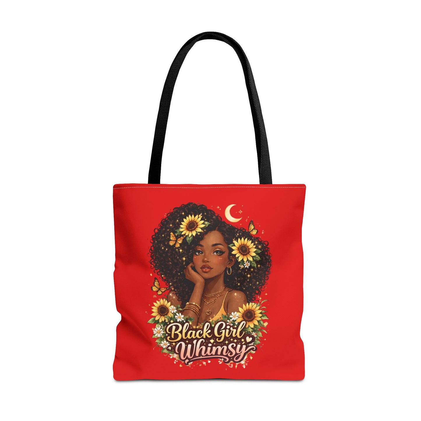Black Girl Whimsy Tote Bag | Soft Girl Aesthetic Carryall | Cute Magical Graphic Tote for Women