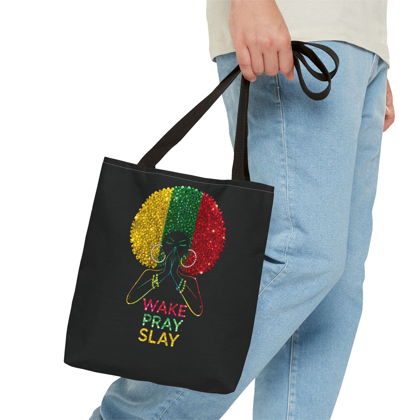 Wake Pray Slay Tote Bag | Inspirational Black Girl Tote | Motivational Tote Bag | Spiritual Everyday Carryall