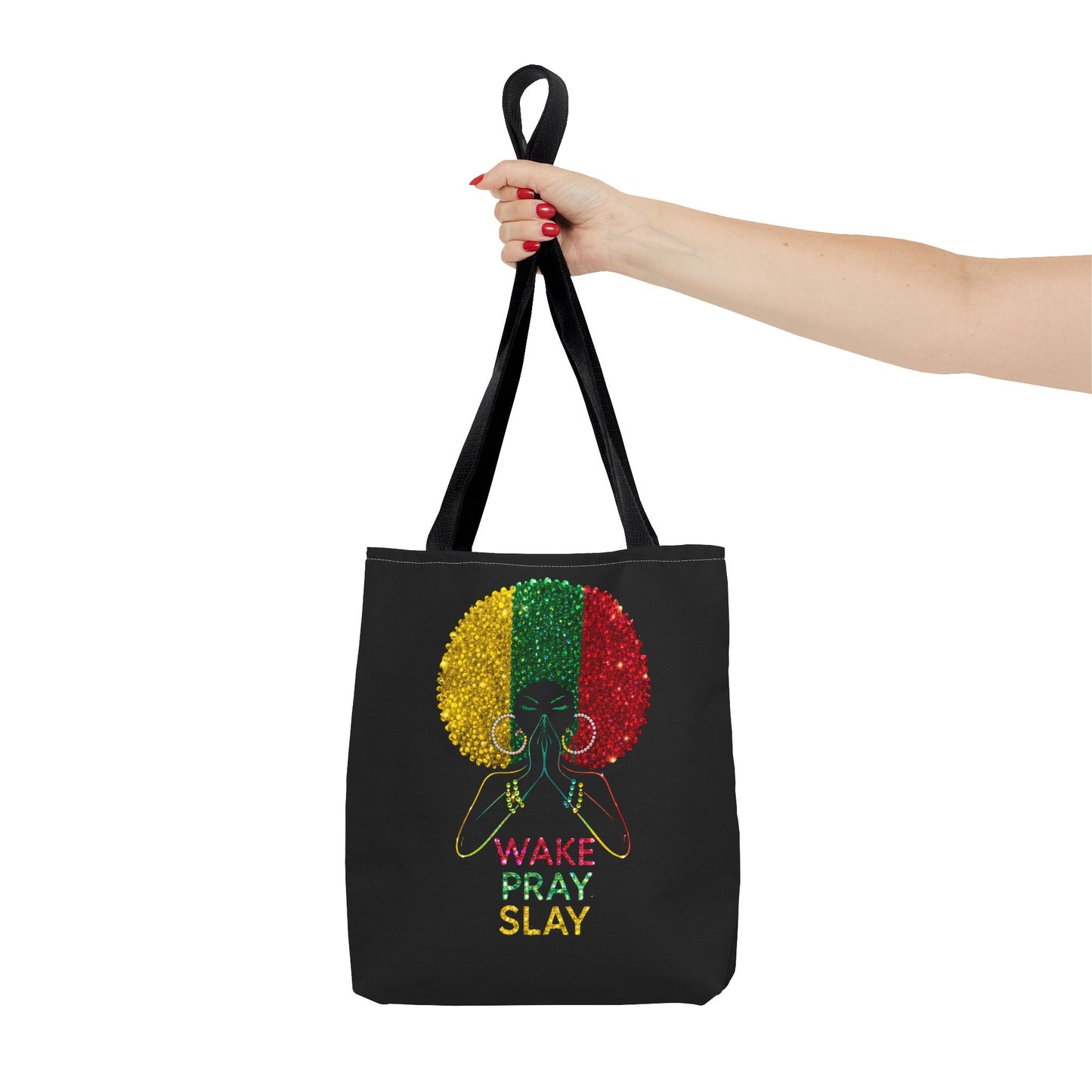 Wake Pray Slay Tote Bag | Inspirational Black Girl Tote | Motivational Tote Bag | Spiritual Everyday Carryall