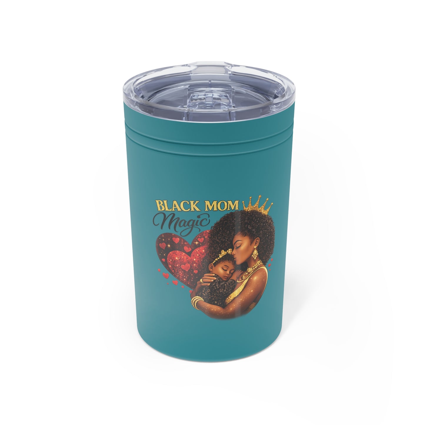 Black Mom Magic 11 oz Tumbler | Mom & Daughter Travel Mug | Cute Coffee Cup for Moms