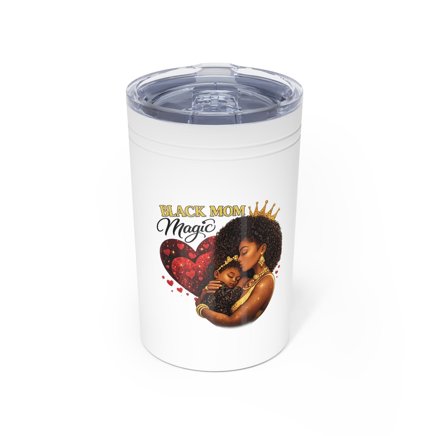Black Mom Magic 11 oz Tumbler | Mom & Daughter Travel Mug | Cute Coffee Cup for Moms