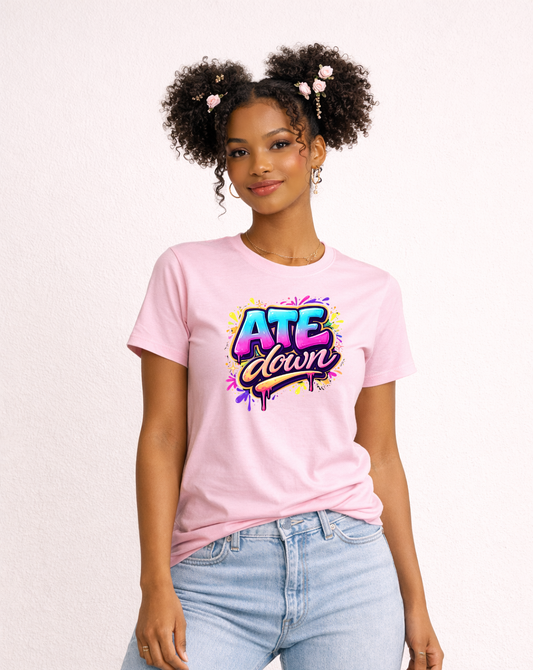 ATE Down Graffiti T-Shirt — Bold Statement Tee