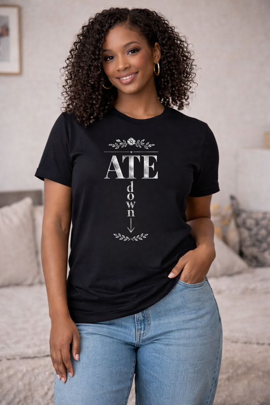 ATE Down Tee – Bold Statement Shirt | Black Culture Graphic Tee | Streetwear Expression