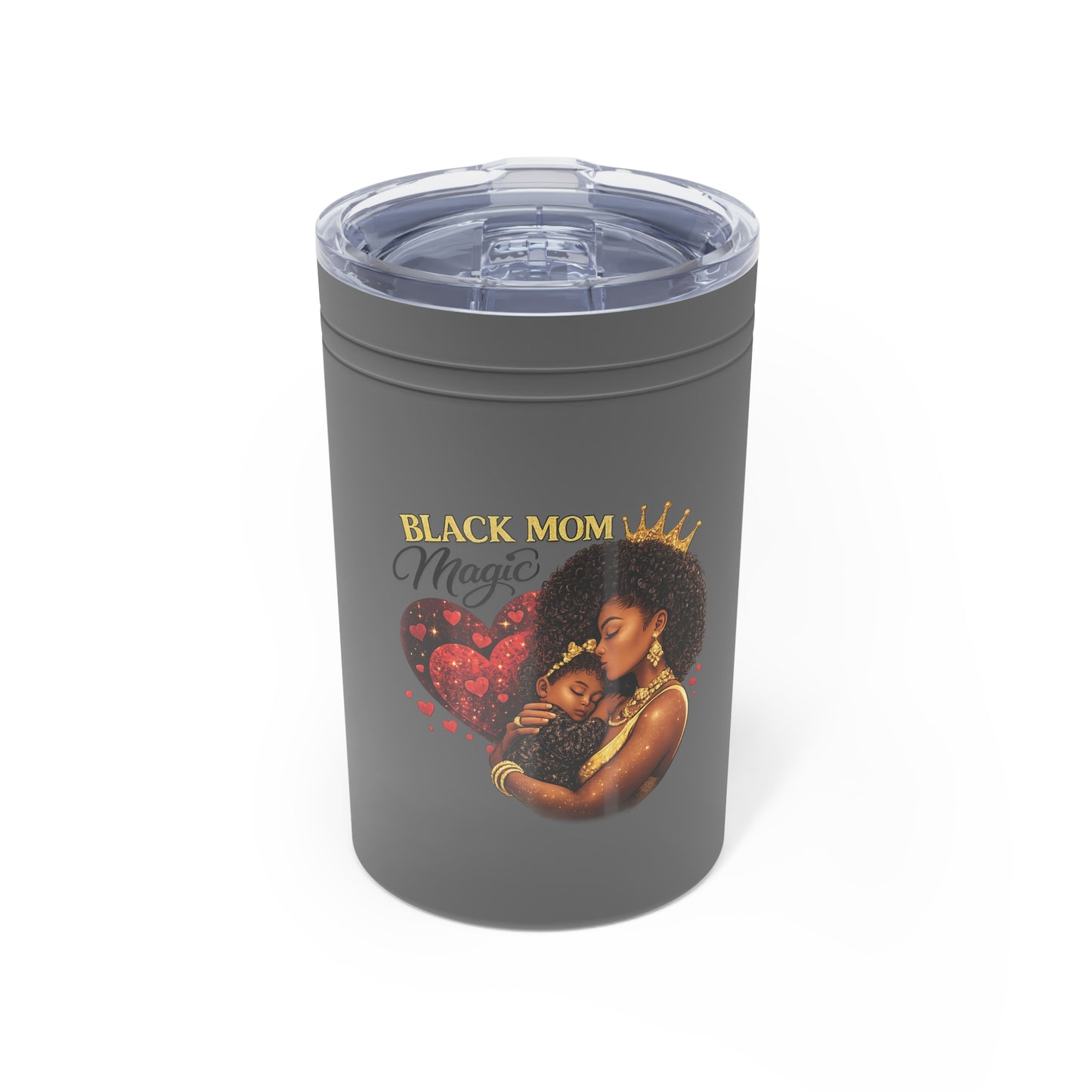 Black Mom Magic 11 oz Tumbler | Mom & Daughter Travel Mug | Cute Coffee Cup for Moms