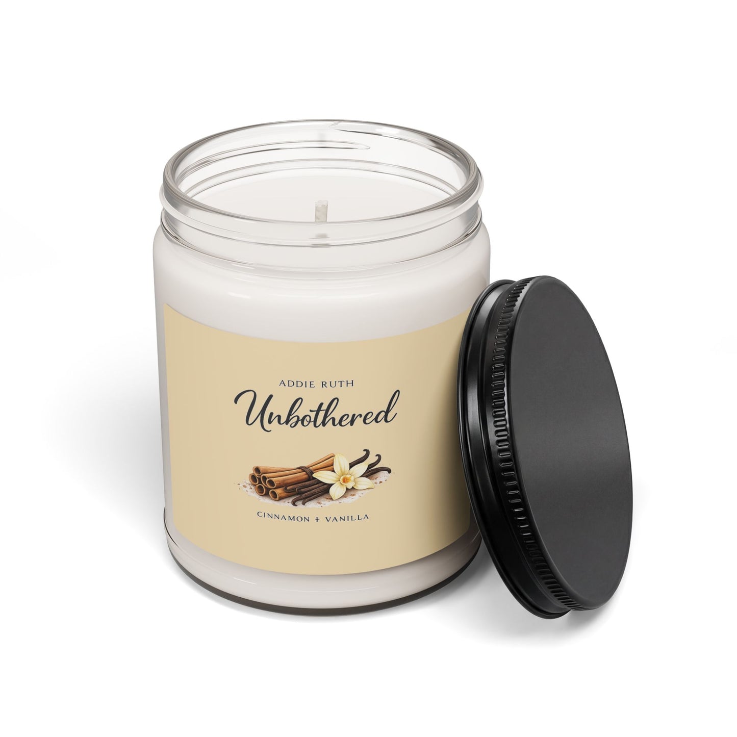 Unbothered Candle | Cinnamon + Vanilla Scented Soy Candle | Relaxing Luxe Candle | Cozy Home Decor Gift