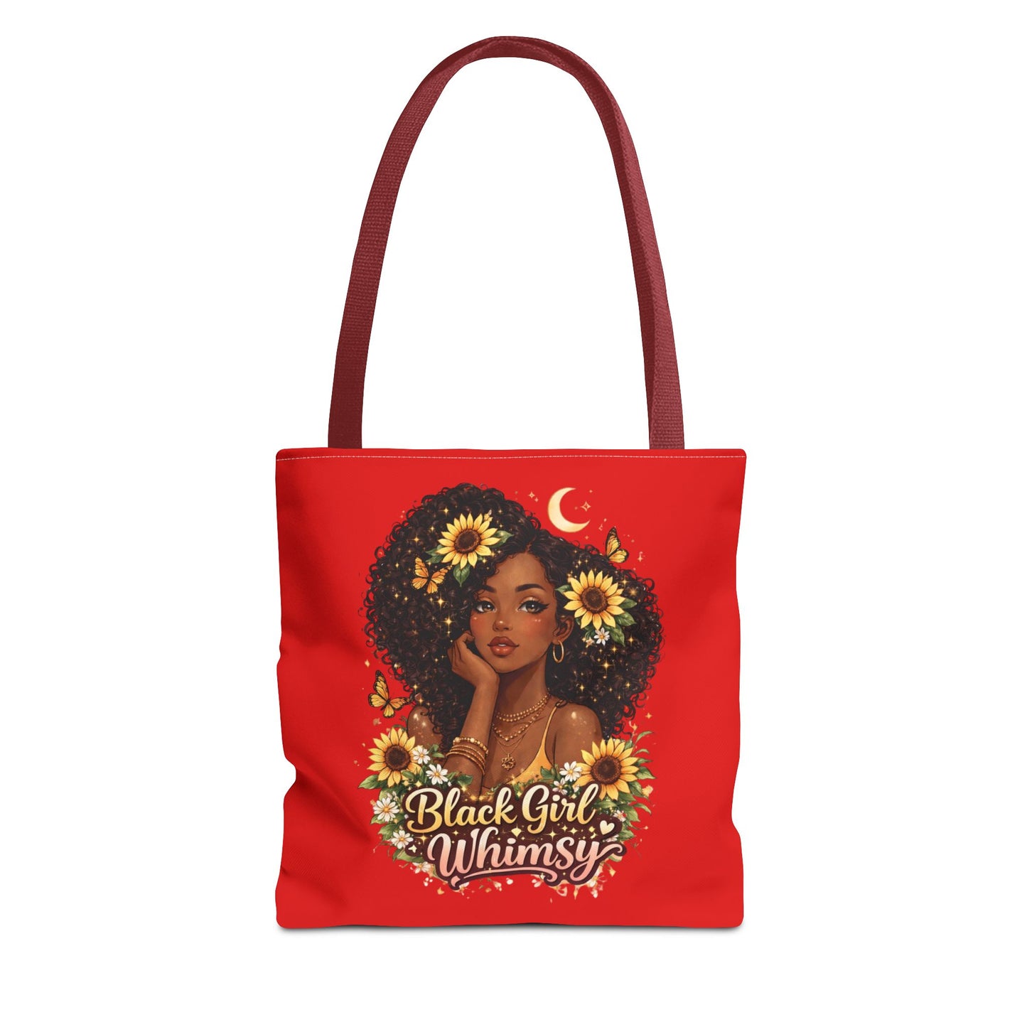 Black Girl Whimsy Tote Bag | Soft Girl Aesthetic Carryall | Cute Magical Graphic Tote for Women