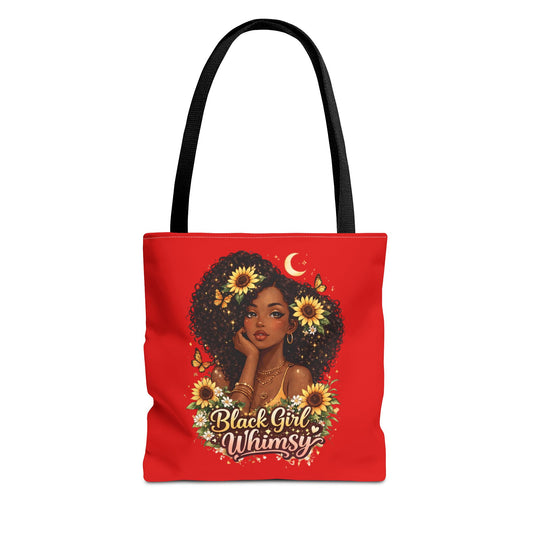 Black Girl Whimsy Tote Bag | Soft Girl Aesthetic Carryall | Cute Magical Graphic Tote for Women