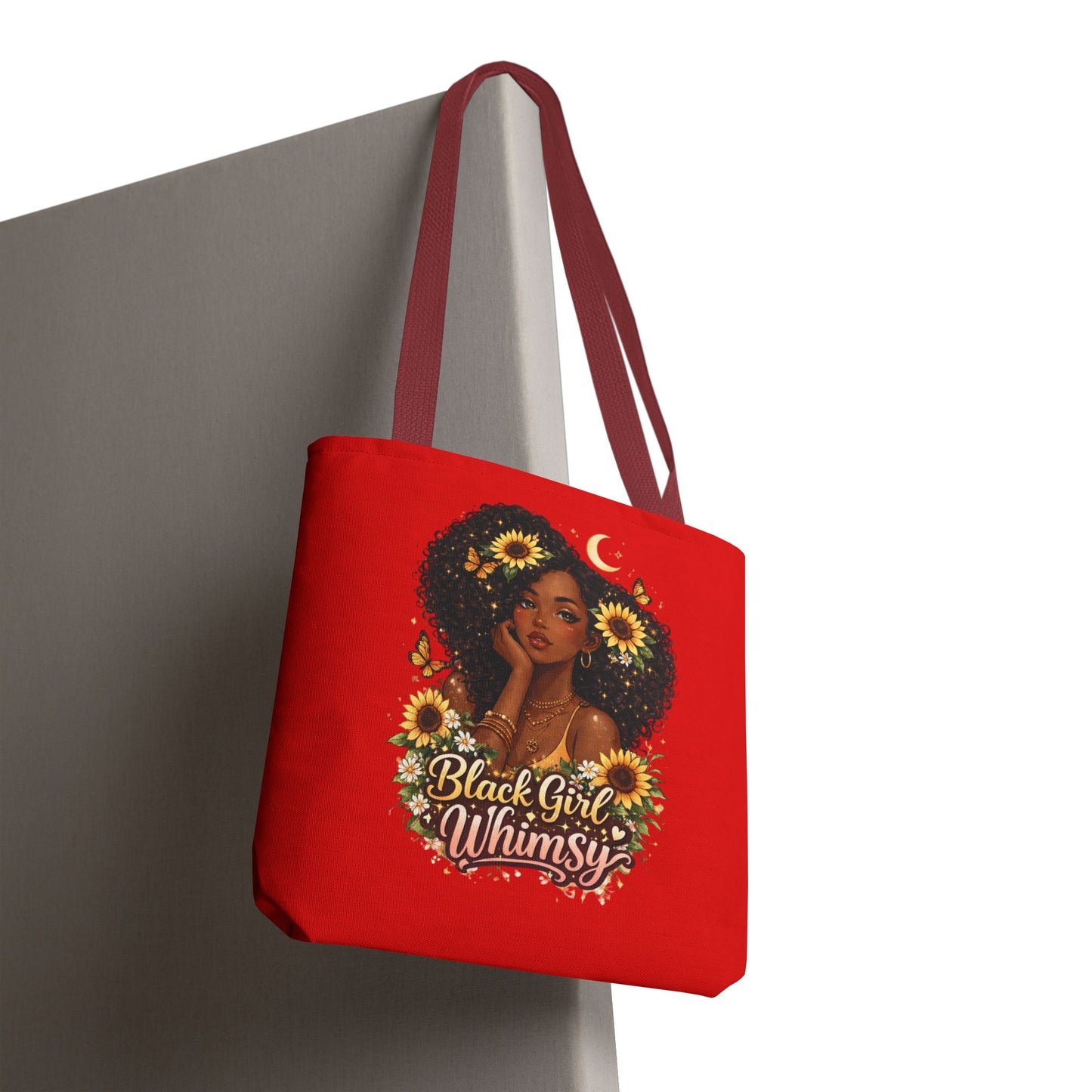 Black Girl Whimsy Tote Bag | Soft Girl Aesthetic Carryall | Cute Magical Graphic Tote for Women