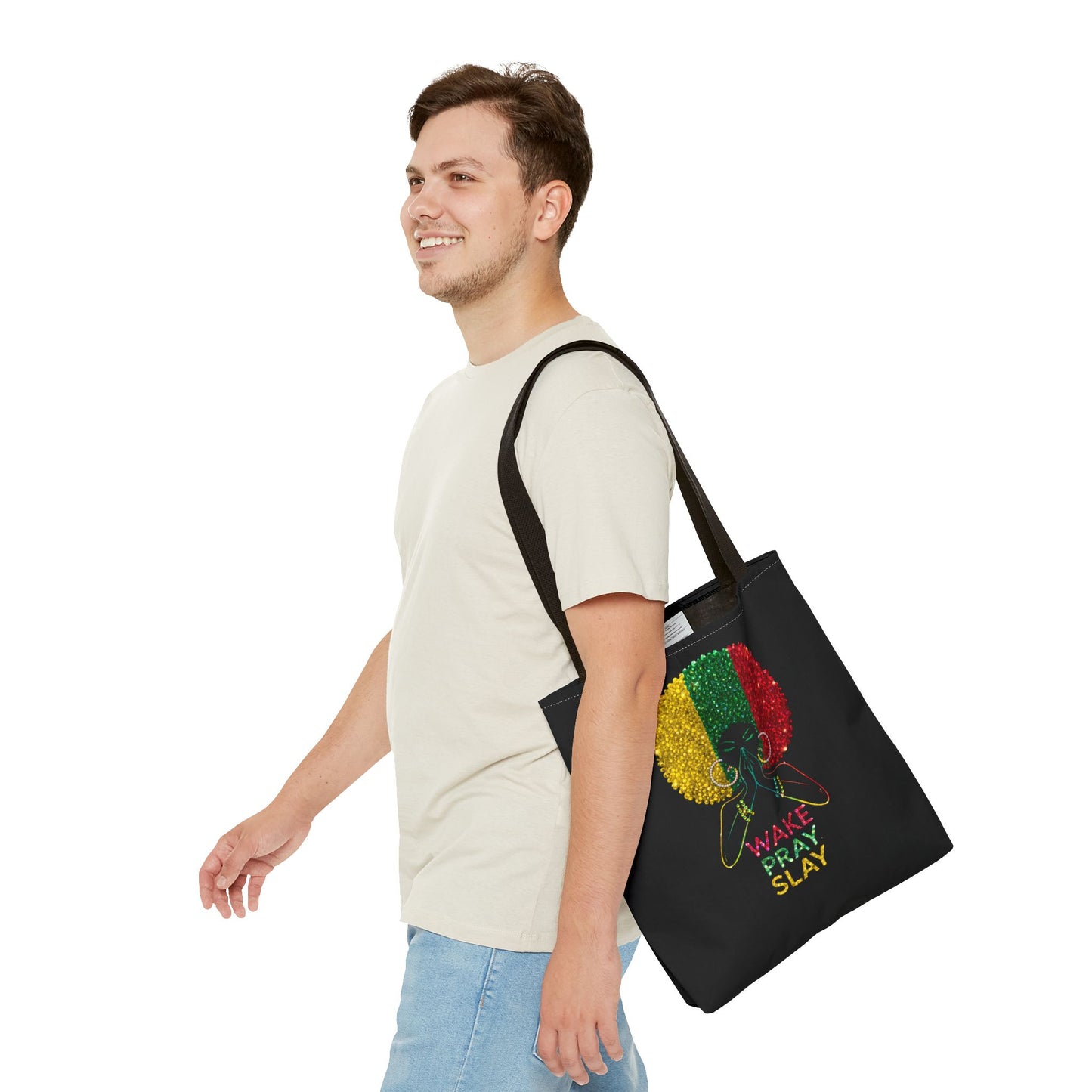 Wake Pray Slay Tote Bag | Inspirational Black Girl Tote | Motivational Tote Bag | Spiritual Everyday Carryall